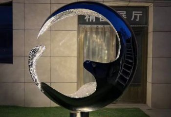 小區(qū)水滴雕塑，拉絲景觀雕塑，抽象效果
