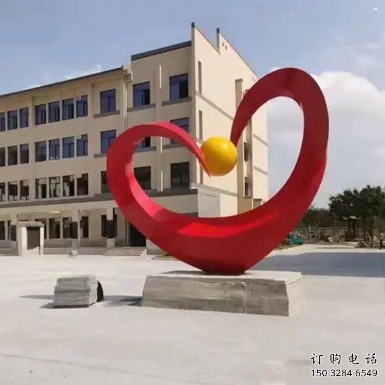 愛心雕塑提供，多彩藝術(shù)，中式烤漆愛心雕塑通用