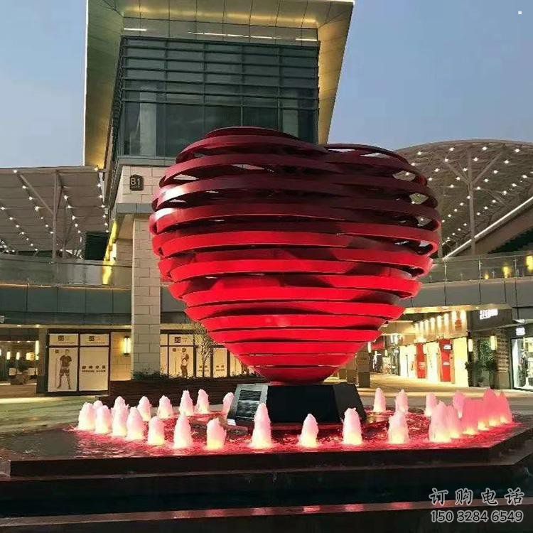 心形球雕塑常用，鋼管組合，不銹鋼烤漆心形球雕塑定價(jià)