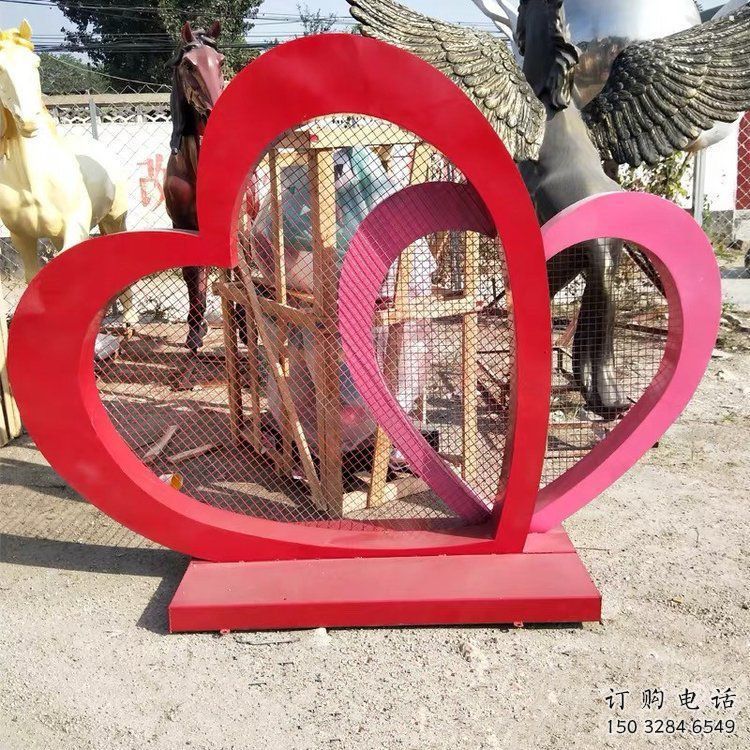雙心雕塑通用，陸地擺件，各類不銹鋼雙心雕塑點擊