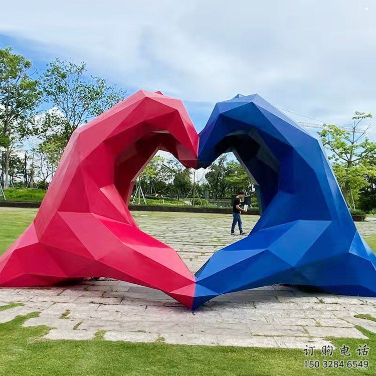 桃心雕塑供求，白鋼構(gòu)件，彩色不銹鋼桃心雕塑觀賞型
