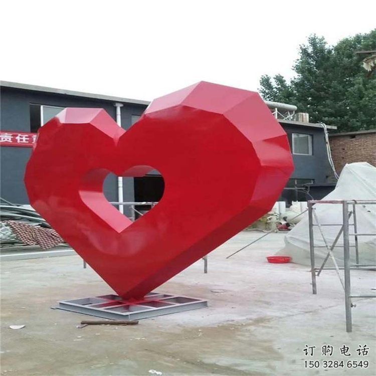 桃心景觀雕塑通用，城市雕塑，不銹鋼桃心雕塑指用