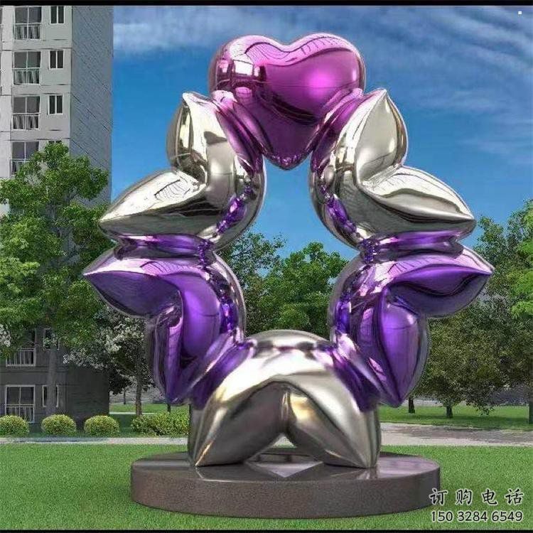 心心相印雕塑制作，村標概念，鍛鋼雕塑專供