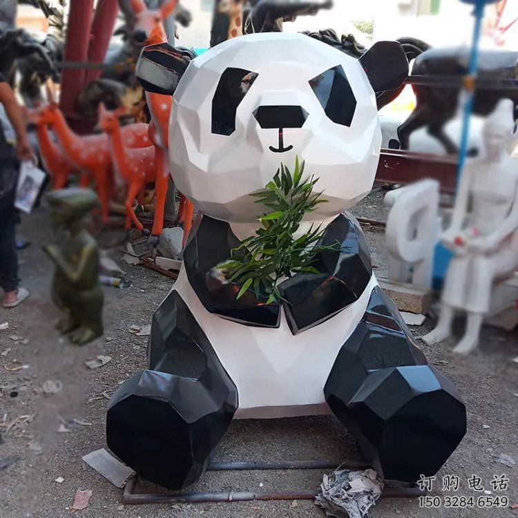 大型熊貓雕塑常用，戶外擺放，仿真熊貓雕塑展示