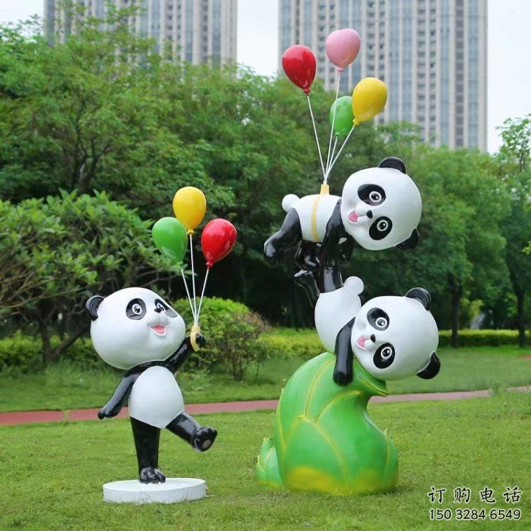 熊貓雕塑廠家優(yōu)選，城市裝飾，展示卡通熊貓雕塑定做