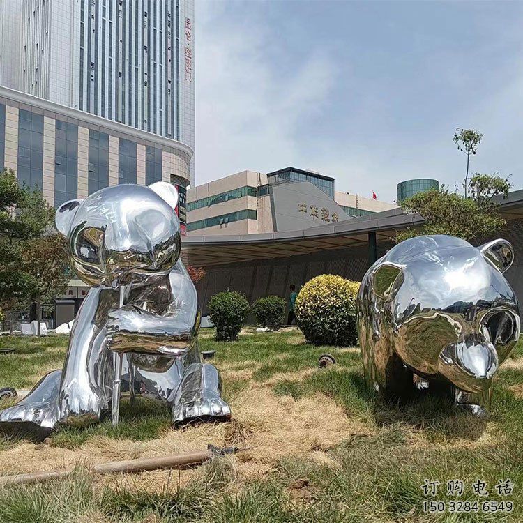 熊貓雕塑造型供需，廣場(chǎng)雕塑，不銹鋼熊貓雕塑選用