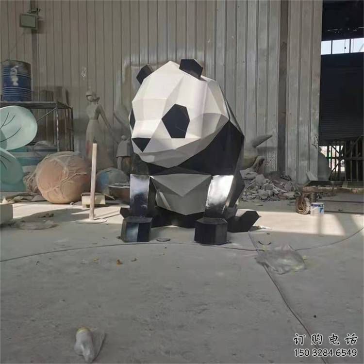 熊貓雕塑精選，陸地?cái)[件，公園切面熊貓雕塑精品