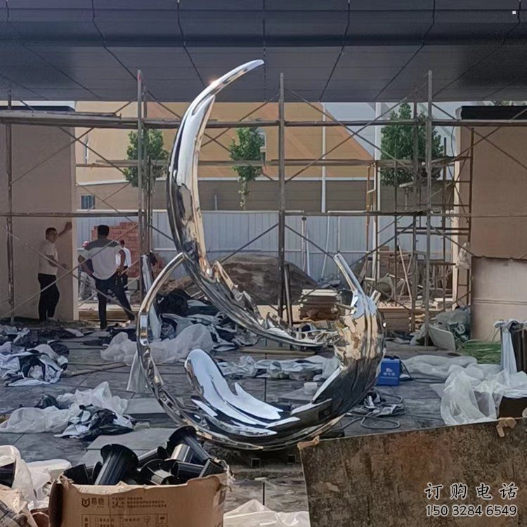 景觀羽毛雕塑精選，陸地擺件，公園鏡面羽毛雕塑精品