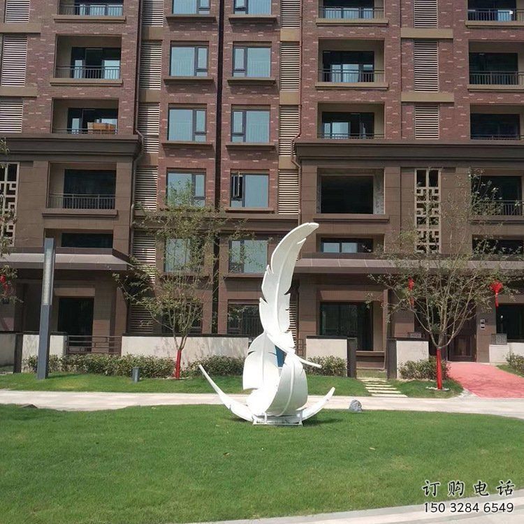 羽毛雕塑制造，歐式風(fēng)格，烤漆羽毛雕塑廠家定價