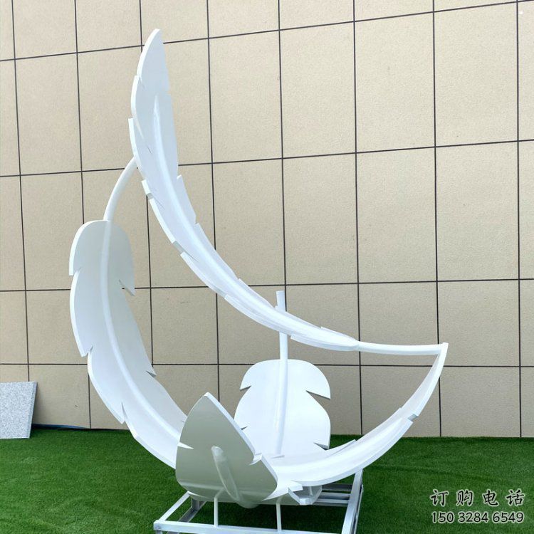 制造羽毛雕塑定價(jià)，地標(biāo)擺件，烤漆羽毛雕塑精選