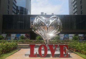 彩繪景觀love雕塑生產(chǎn)，景區(qū)案例，彩繪不銹鋼love雕塑優(yōu)選