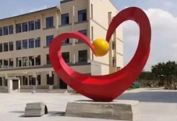 愛心雕塑提供，多彩藝術(shù)，中式烤漆愛心雕塑通用