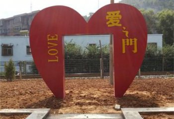 桃心雕塑常用，公園小品，不銹鋼桃心雕塑生產(chǎn)商