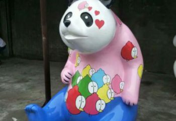 熊貓雕塑工廠，城市裝飾，彩繪熊貓雕塑供給