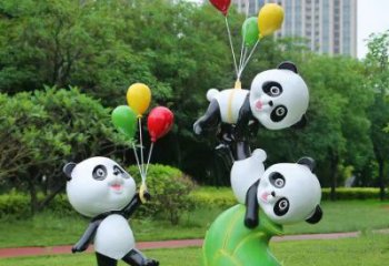 熊貓雕塑廠家優(yōu)選，城市裝飾，展示卡通熊貓雕塑定做