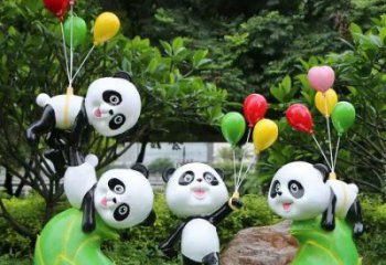 熊貓雕塑觀賞型，露天雕塑，卡通熊貓雕塑訂做廠家
