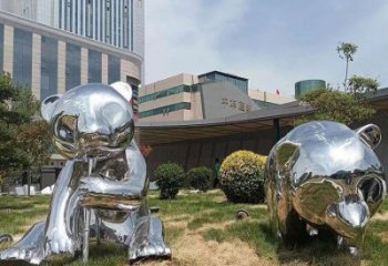 熊貓雕塑造型供需，廣場雕塑，不銹鋼熊貓雕塑選用