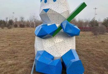 景觀熊貓雕塑制造，歐式風(fēng)格，切面熊貓雕塑廠家定價