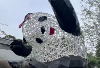 景區(qū)熊貓雕塑優(yōu)選，圓雕體系，鏤空切面熊貓雕塑選定