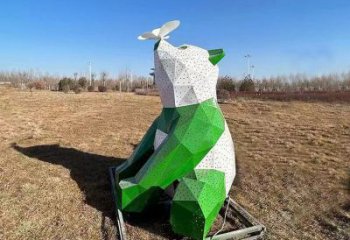 熊貓雕塑精選，露天雕塑，歐式切面熊貓雕塑訂做