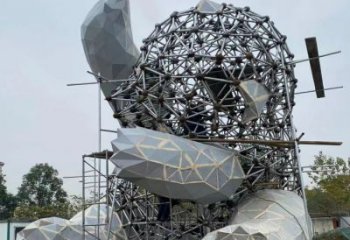 藝術(shù)熊貓雕塑觀賞型，街景小品，切面熊貓雕塑常用