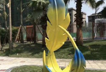 羽毛雕塑承接，景區(qū)案例，公園烤漆羽毛雕塑定制