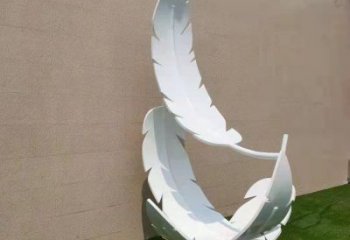 現(xiàn)代羽毛雕塑定制，中式工藝，景觀烤漆羽毛雕塑造型