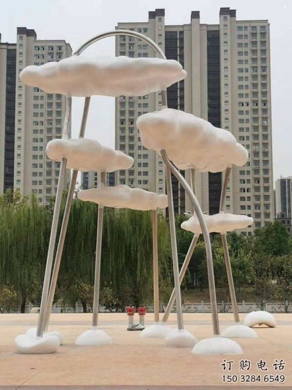 云朵雕塑服務商，創(chuàng)意雕塑，鏤空云朵雕塑訂做