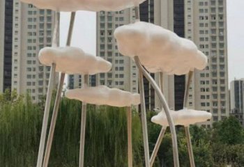 云朵雕塑服務(wù)商，創(chuàng)意雕塑，鏤空云朵雕塑訂做