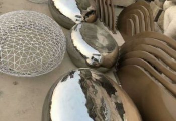 廣場(chǎng)坐凳雕塑，抽象景觀雕塑，鏡面效果