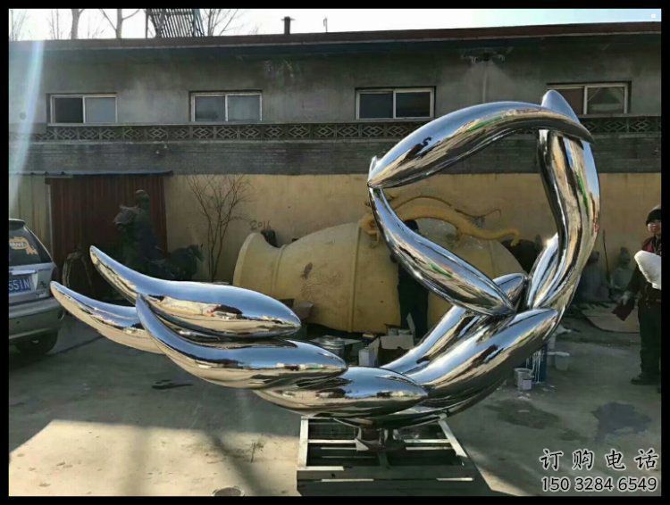 絲帶雕塑優(yōu)選，陸地?cái)[件，藝術(shù)不銹鋼絲帶雕塑供應(yīng)