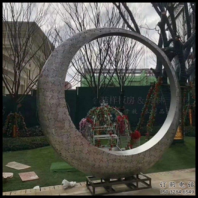月亮雕塑供需，透雕系列，燈光鏤空月亮雕塑制造商