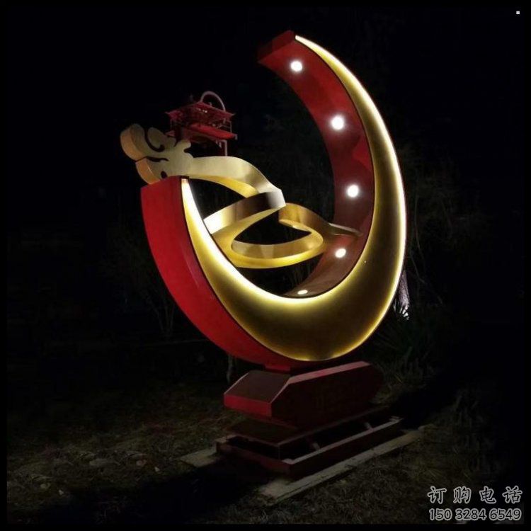 月亮雕塑制造，街景小品，景觀鏤空月亮雕塑優(yōu)價(jià)