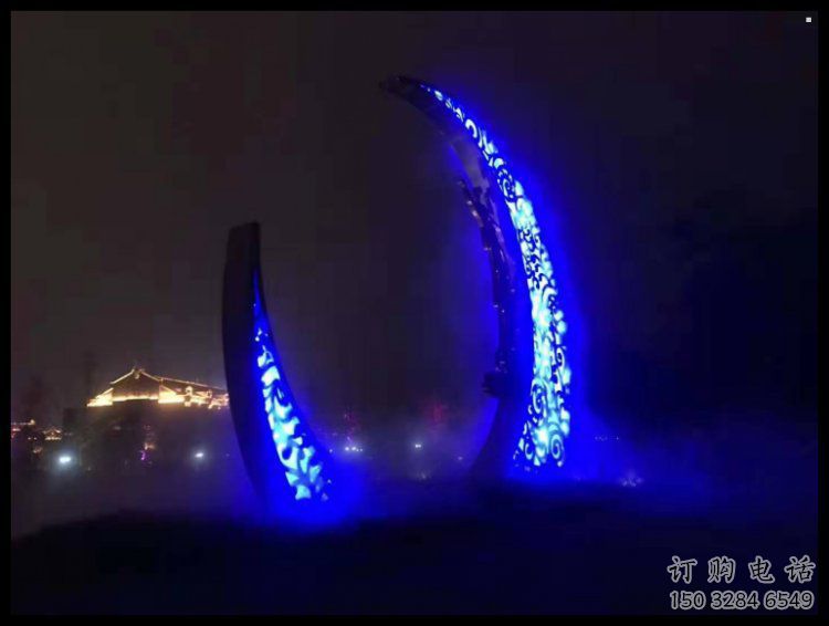 房地產(chǎn)月牙雕塑，仿古景觀雕塑，噴砂制造
