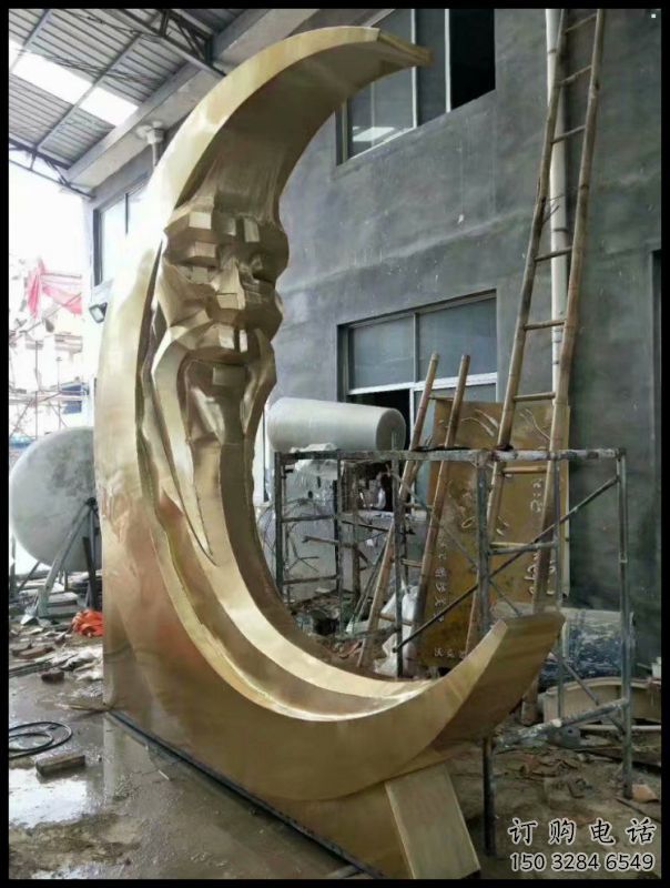 月神雕塑精選，街頭藝術(shù)，不銹鋼月神雕塑承接