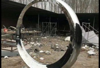 室內月亮雕塑，拉絲景觀雕塑，抽象效果