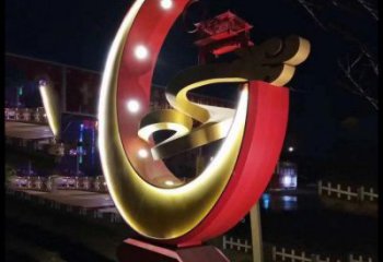 月亮雕塑觀賞型，街景小品，鏤空月亮雕塑主題常用