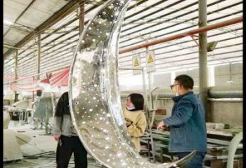 月亮雕塑制作專供，園林裝飾，建筑鏤空月亮雕塑批發(fā)