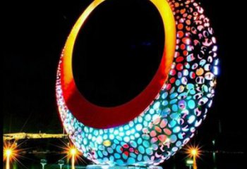 月牙雕塑常用，景觀概念，鏤空月牙雕塑廠家展品