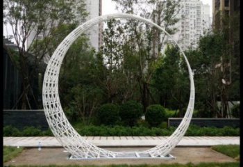 月牙雕塑制造，歐式風格，鏤空月牙雕塑廠家定價