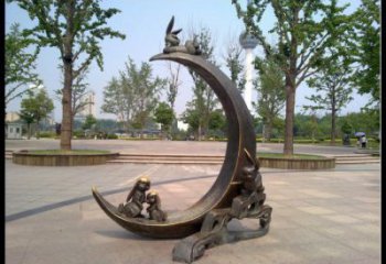 金屬月亮雕塑制造商，鋼管組合，不銹鋼月亮雕塑優(yōu)選