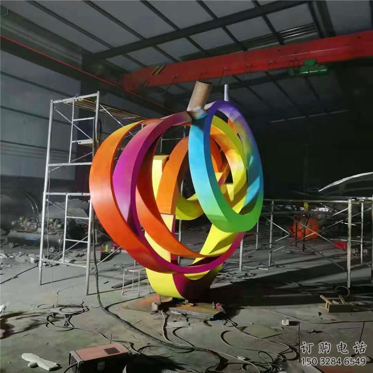雙環(huán)雕塑常用，景觀概念，不銹鋼雙環(huán)雕塑廠家展品