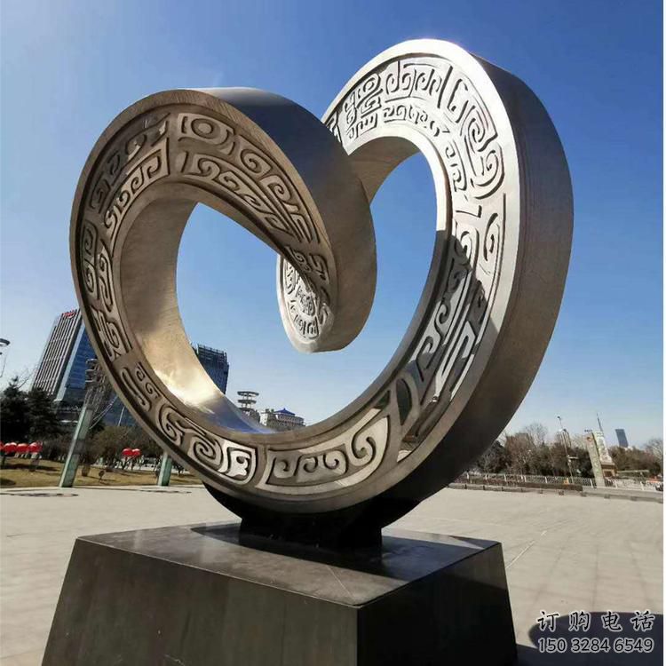 大型雙環(huán)雕塑常用，戶外擺放，不銹鋼雙環(huán)雕塑專供