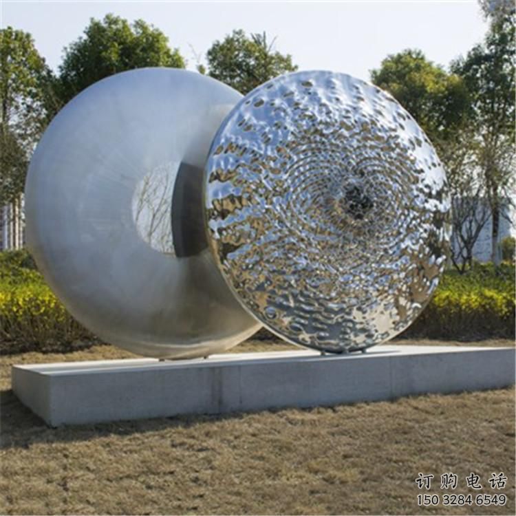 雙環(huán)雕塑觀賞型，公園小品，不銹鋼雙環(huán)雕塑常用