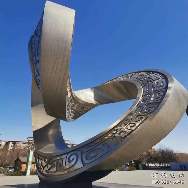 雙環(huán)雕塑制造商，城市雕塑，不銹鋼雙環(huán)雕塑觀賞型