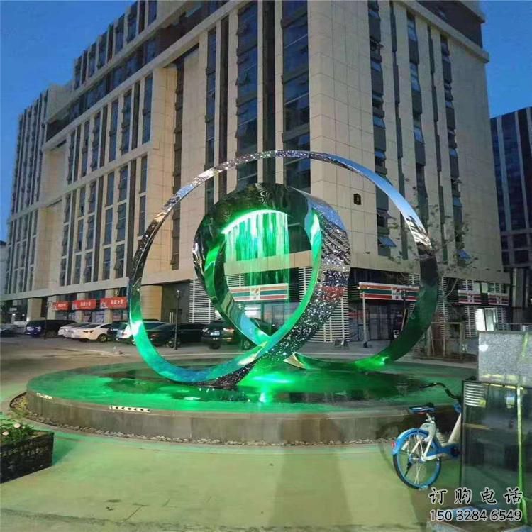圓環(huán)雕塑常用，鋼管組合，燈光圓環(huán)雕塑定價