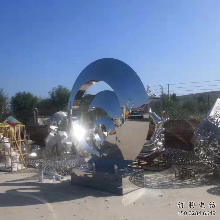公園圓環(huán)雕塑，噴砂發(fā)光雕塑，鍛造工藝