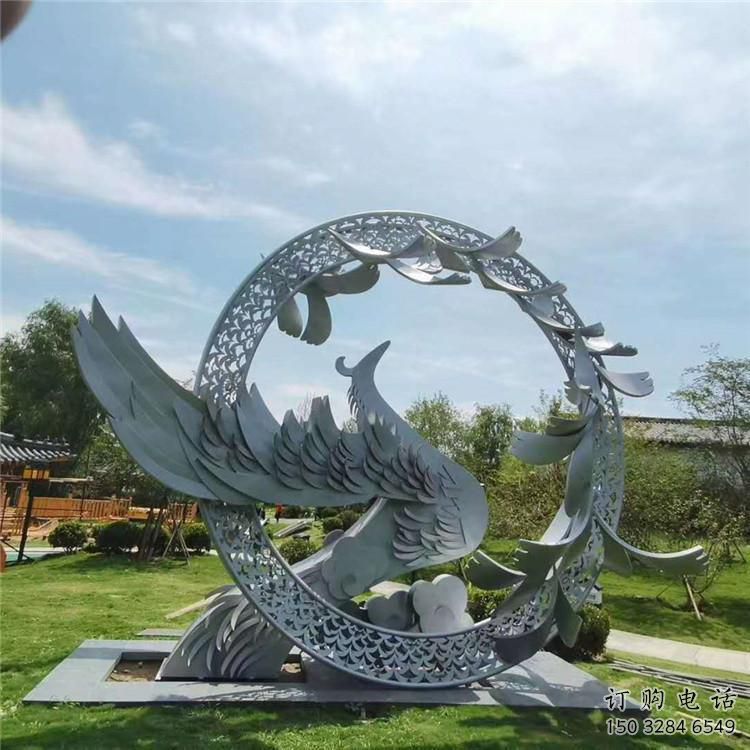 小圓環(huán)雕塑承接，景區(qū)案例，烤漆圓環(huán)雕塑承接