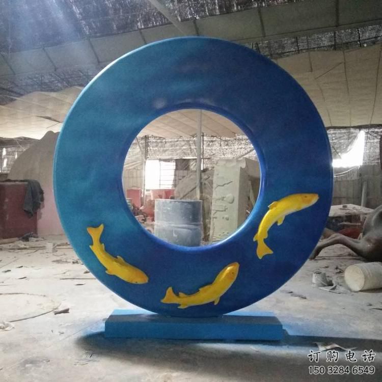 圓環(huán)雕塑精品，標(biāo)識雕塑，小區(qū)烤漆圓環(huán)雕塑供給