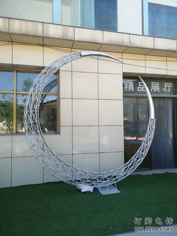 抽象圓環(huán)雕塑預定，校園雕塑，鏤空圓環(huán)雕塑承接
